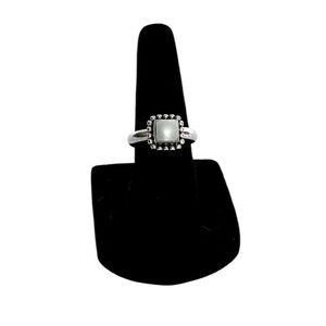 Silpada RETIRED R1617 Framed Mother of Pearl Beaded Band Ring Size 5